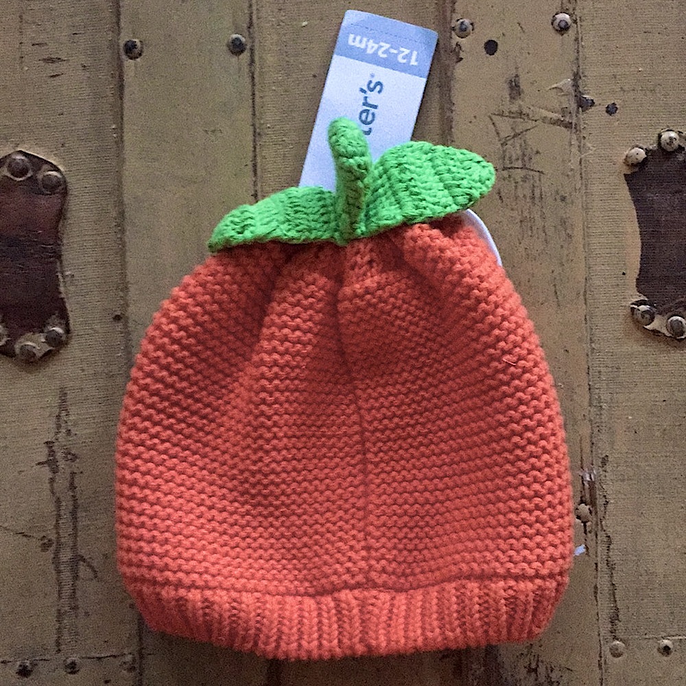 BABY HAT PUMPKIN CARTER STRETCH KNIT HAT 🎃 HALLOWEEN 12 24 MONTHS NWT - Picture 4 of 6